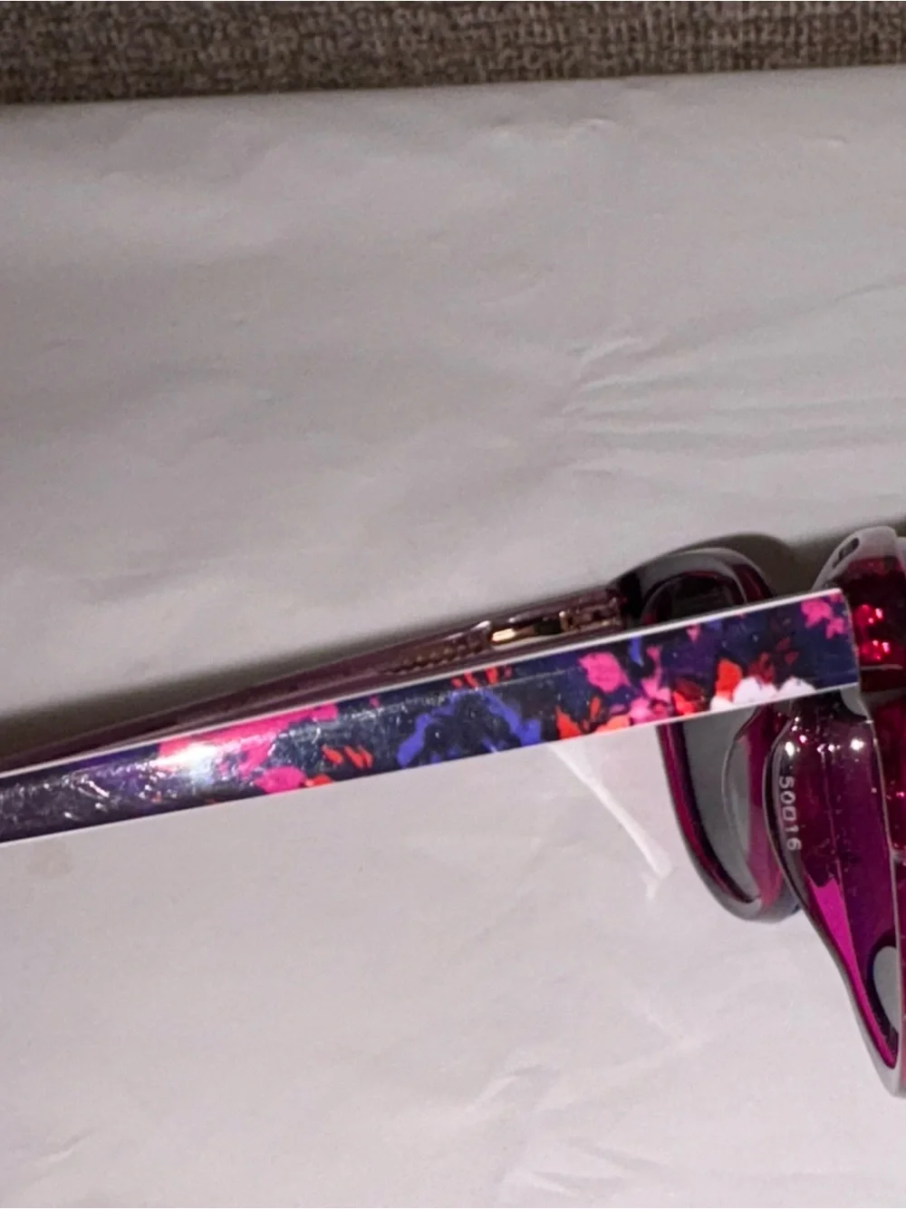 Betsey Johnson Sunglasses Womens Purple Half Rim Metal Frames 50-16-135 Floral